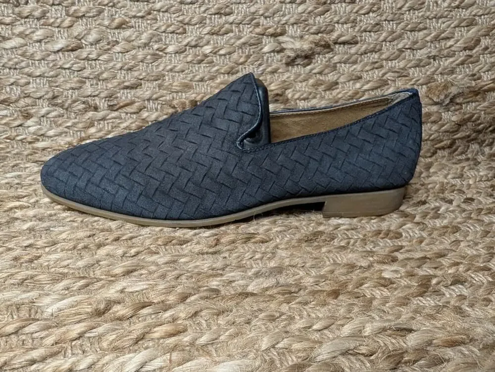 ALDO Men's 7.5 Blue Weave Woven Loafers Shoes Casual Pointed Toe Slip-On Comfort